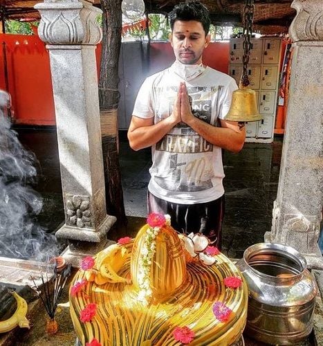 Abijeet Duddala in a Temple