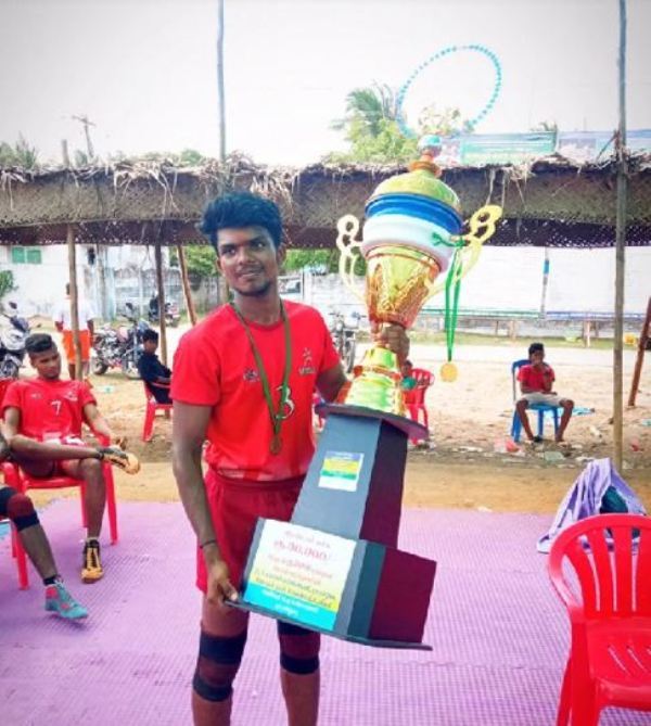 Abinand Subhash at the Cuddalore south zone level Kabaddi match