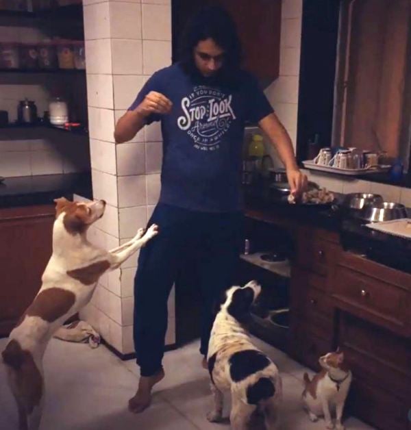 Achint Thakkar with his pets