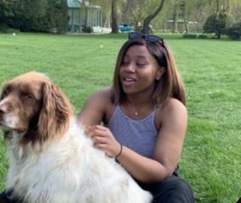 Adaeze Daze Aghaji with her pet dog