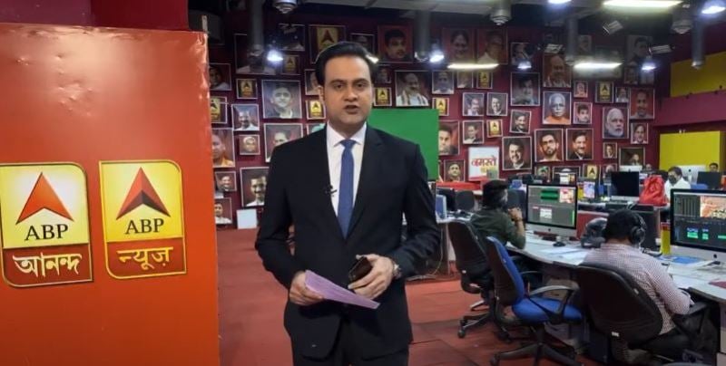 Adarsh Jha in a still from a news coverage for ABP News