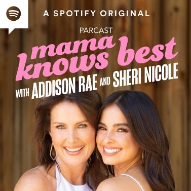 Addison Rae and her mother on the poster of the weekly podcast 
