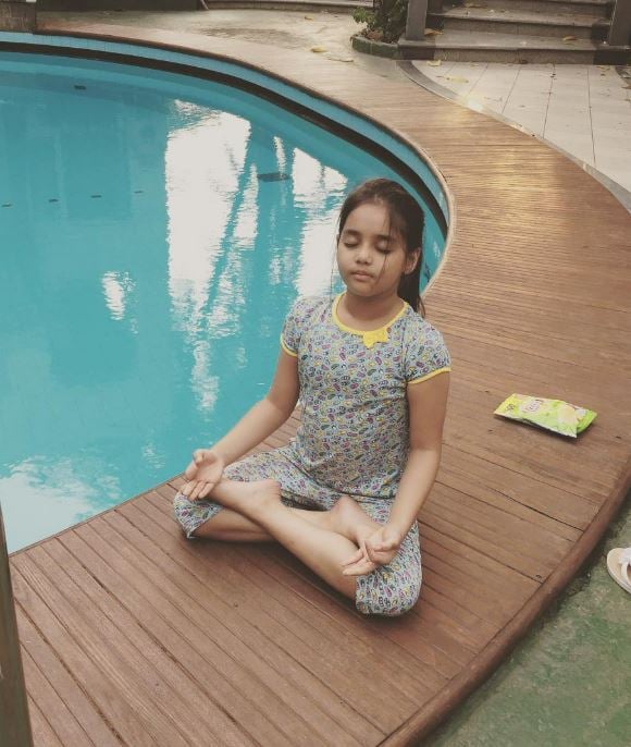 Adiba Hussain doing Yoga