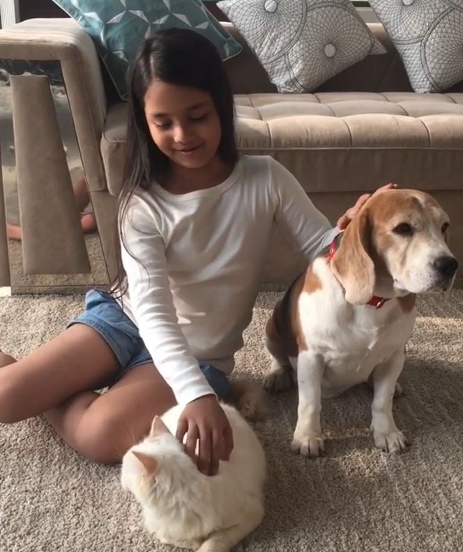 Adiba Hussain with her pets