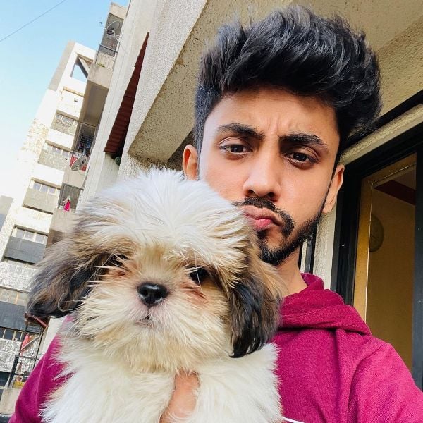 Adit Minocha with his dog