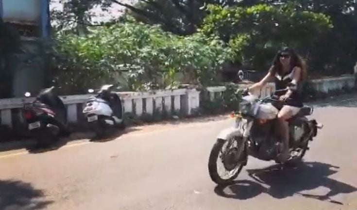 Aditi Aarya riding a bike