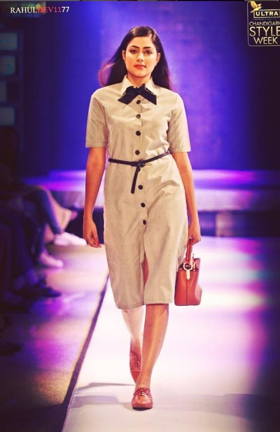 Aditi Aarya walking the ramp at Chandigarh Style Week