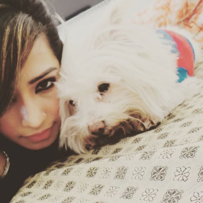 Aditi Nagpal Girotra with her West Highland White Terrier