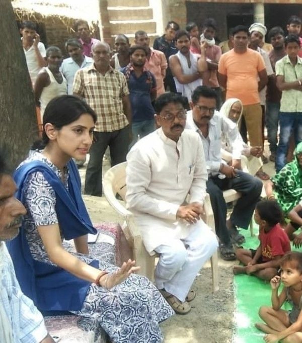 Aditi Singh during election campaigning