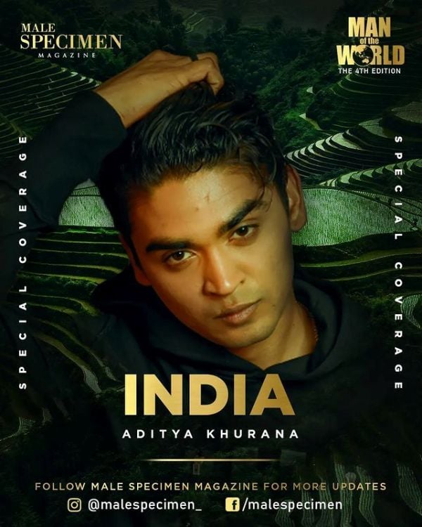 Aditya Khurana featured on the cover of Male Specimen Magazine