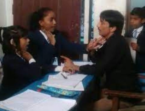 Aditya Yadav during a speech session at her school