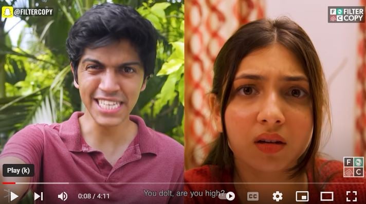 Afrah Sayed featured in a video of FilterCopy