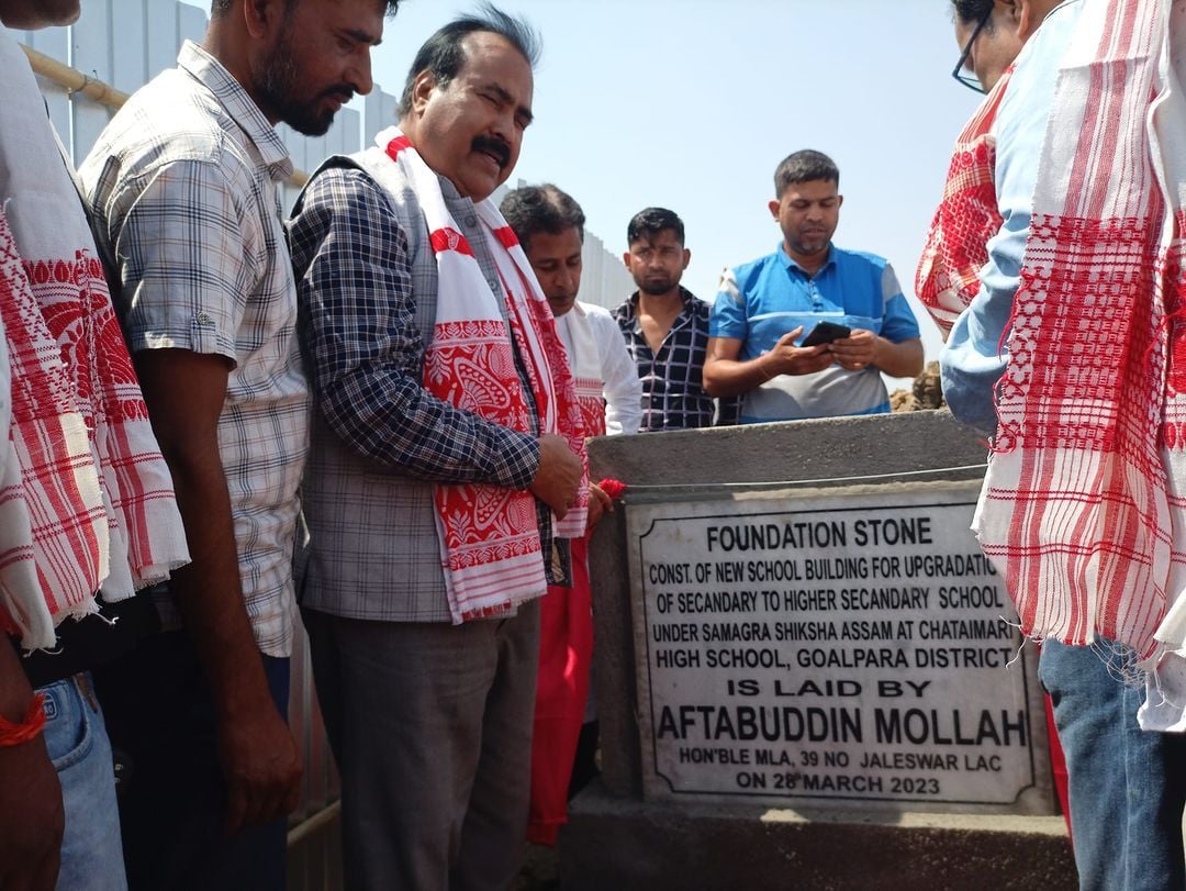 Aftab Uddin Mollah during the inauguration of the Chataimari High School