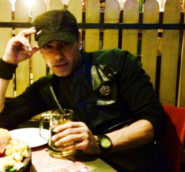 Afzaal Khan with a beer mug