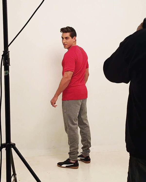 Agustín Fernández modelling for a brand