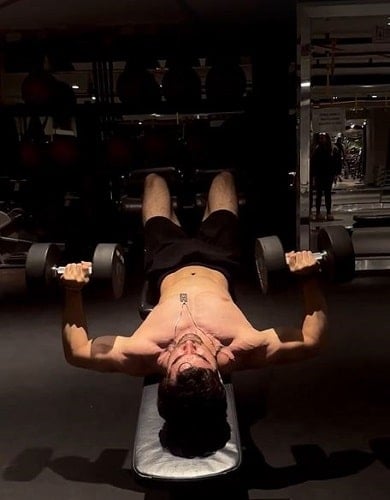 Ahmed Memon working out at a gym