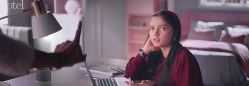 Aina Asif in a TV commercial of PTCL