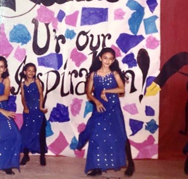 Aishwarya Arjun during her first stage performance