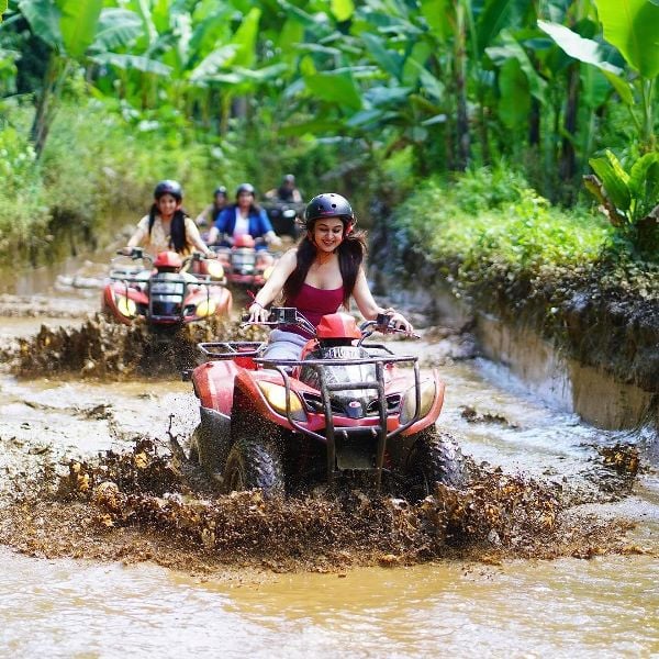 Aishwarya Arjun while enjoying an ATV ride in Bali