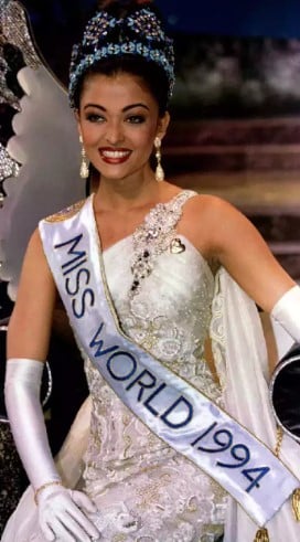 Aishwarya Rai Bachchan after winning the Miss World title in 1994