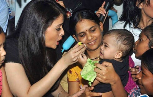 Aishwarya Rai during one of her Polio campaigns