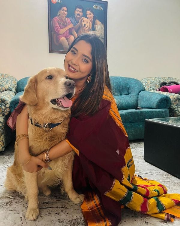Aishwarya Shindogi with her pet dog, Simba