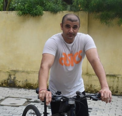 Ajay Thakur while enjoying cycling