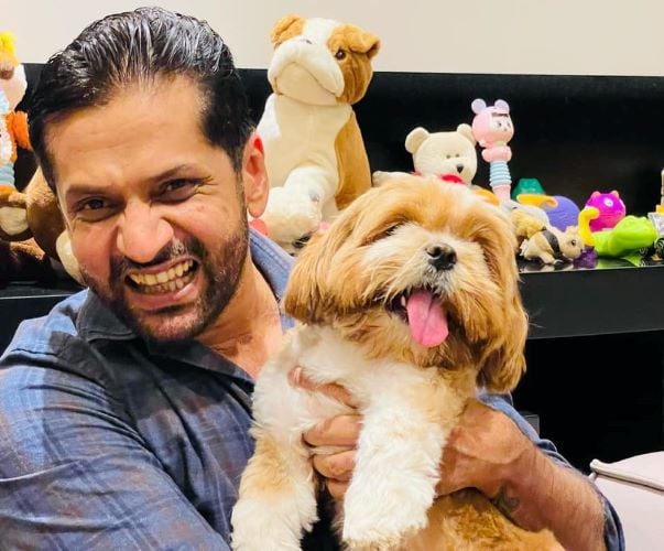 Ajinkya Firodia with pet dog Doobie