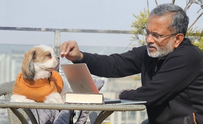 Ajit Anjum with his pet Laila