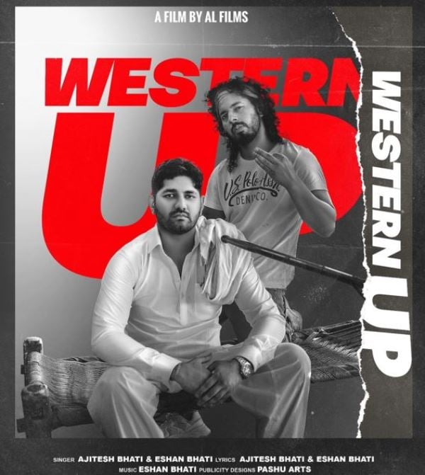 Ajitesh Bhati on the promotional poster of the Hindi song Western UP (2024)