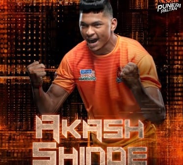Akash Shinde on the poster of Puneri Paltan in 2022