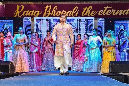 Akash Singh Rajput walking the ramp at an event