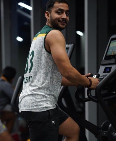 Akshay Jaywant Bodake while working out at a gym