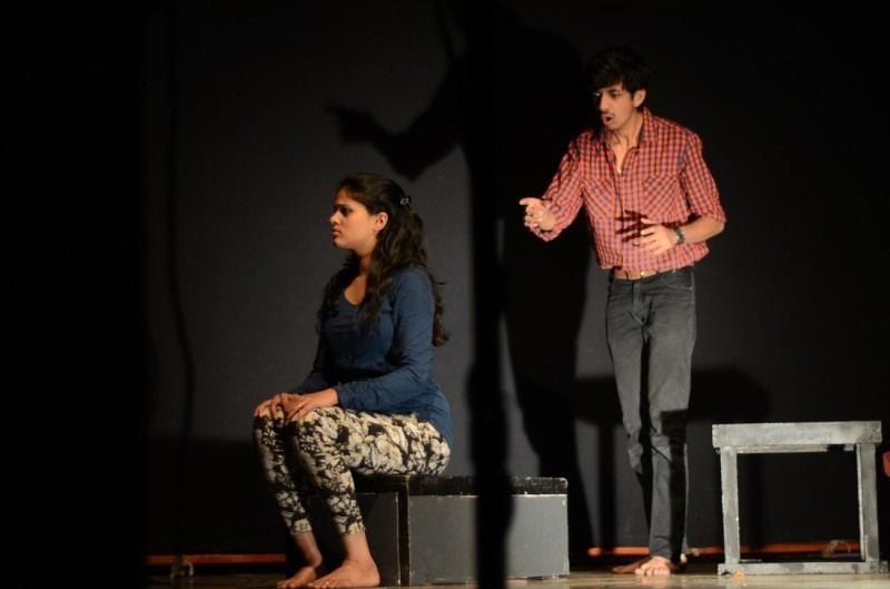 Akshaya Deodhar in a still from the theatrical production 3 (Teen)