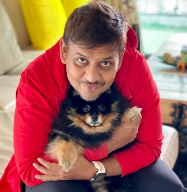Akul Balaji with his dog Simba