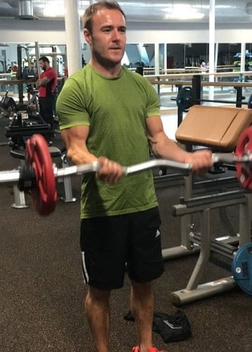 Alan Halsall at a gym
