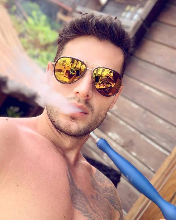 Aleksandar Alex Ilic smoking hookah
