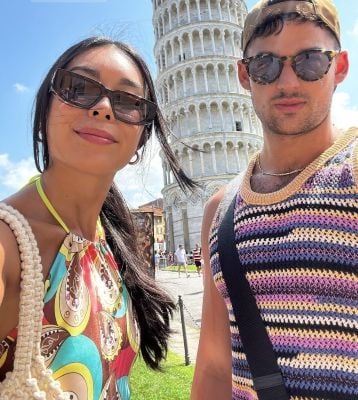 Alexa Santamaria with boyfriend Lino Troisi at Pisa in Italy