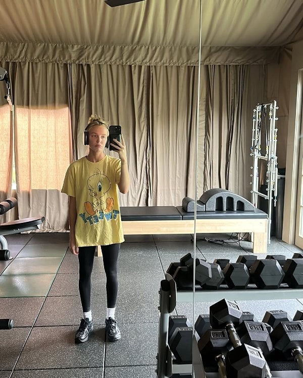 Alexandra Cooper during a workout session