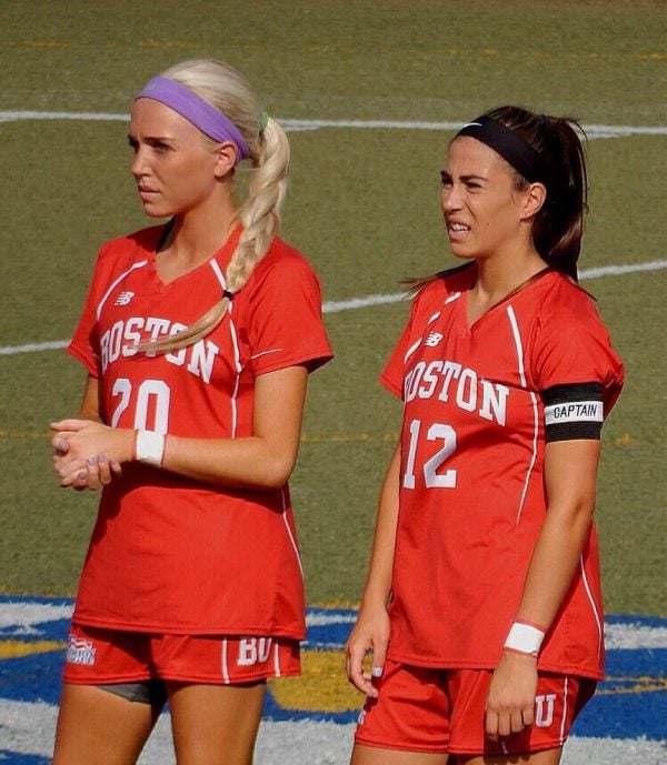Alexandra Cooper (left) during a soccer match