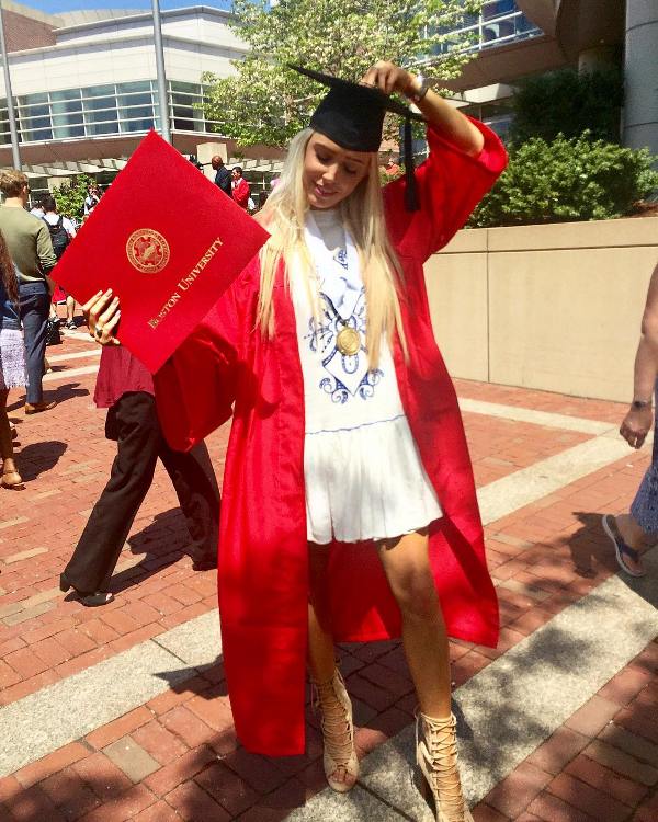 Alexandra Cooper on her convocation day at Boston University