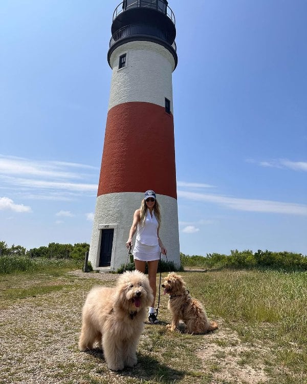 Alexandra Cooper with her pets, Henry (left) and Bruce (right)