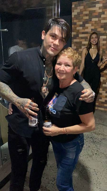 Aleyda Gaviria while having a beer