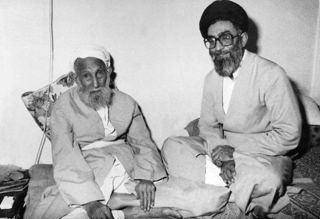 Ali Khamenei with his father after returning to Mashhad