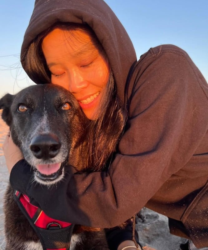 Alicia Hannah-Kim with her dog Ziggy