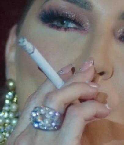 Alicia Villarreal while smoking a cigarette