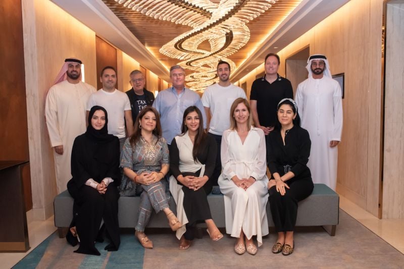 Alisha Moopen (centre) with the board members of YPO (Young Presidents Organisation)