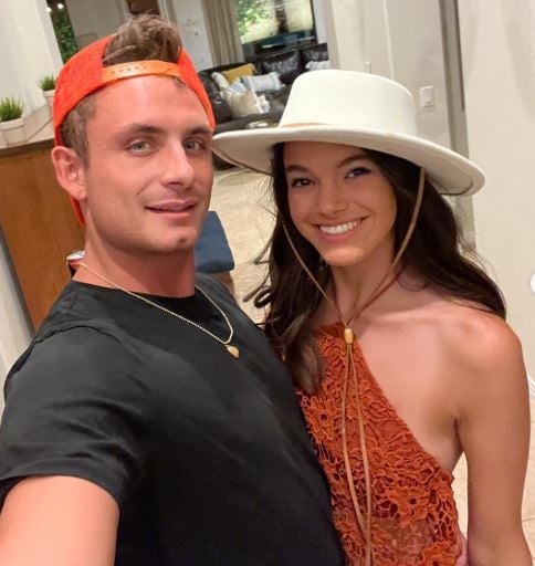 Ally Lewber with James Kennedy (left), a few months after they started dating