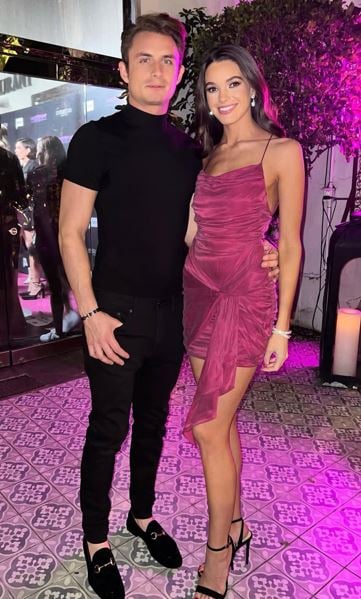 Ally Lewber with her boyfriend, James Kennedy, during the premiere party for season 10 of Vanderpump Rules