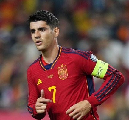 Alvaro Morata after becoming the captain of Spain